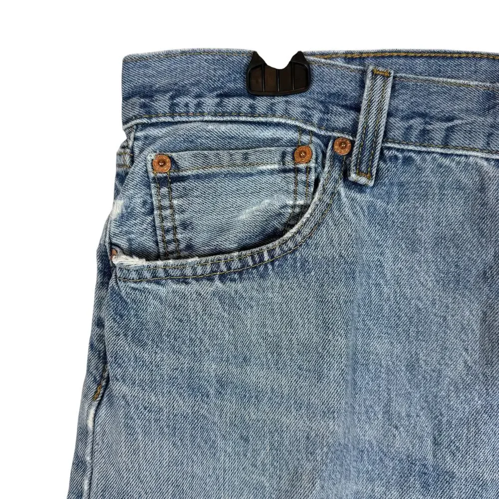 Levi's‎ 501 Jeans Men 34x29 Blue Distress Stonewash Button-Fly Mid-Rise Straight